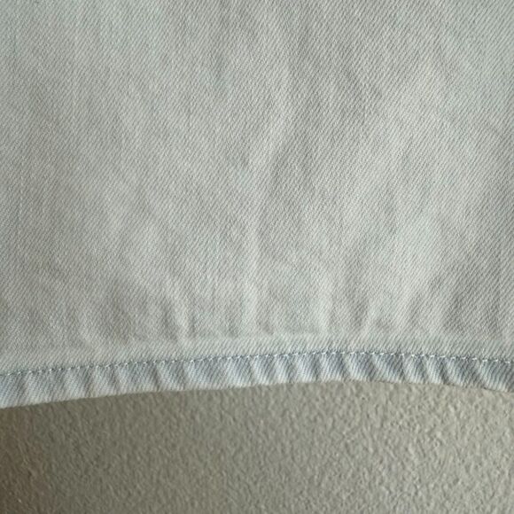 Vince Spring Cotton Twill Cropped Snap Shirt in Celestine Light Blue size M - Picture 11 of 16